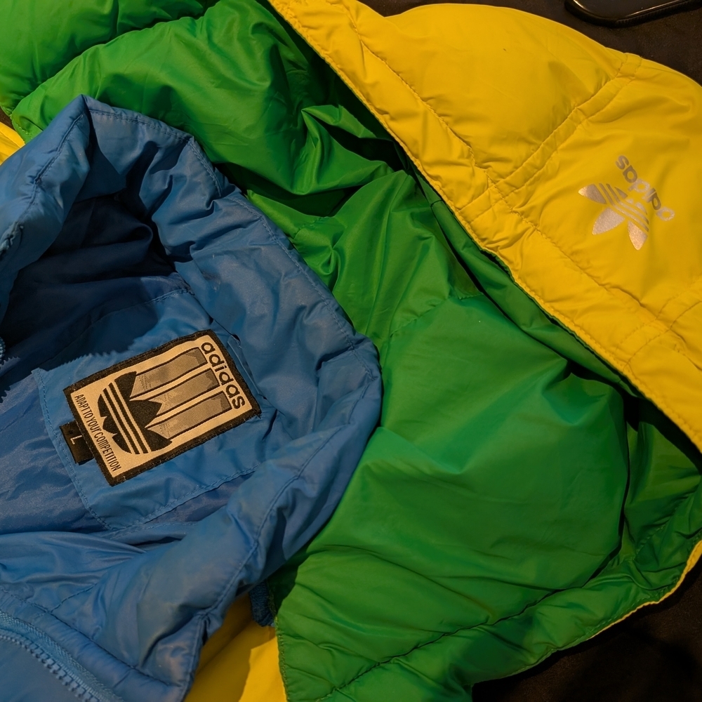Vintage Adidas Colorblock Puffer Jacket Large - Picture 12 of 16